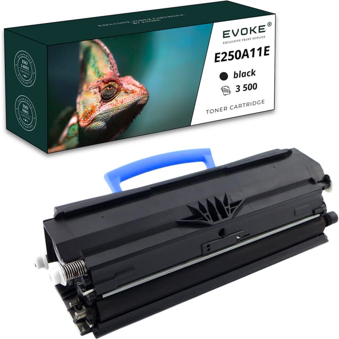 Evoke compatibele toner voor Lexmark E250A11E Zwart 3500 pagina's Optra E250D E250Dn E250N E350D E350Dn E352Dn