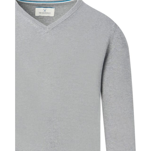 The BLUEPRINT Premium Trui V-hals Heren Grijs