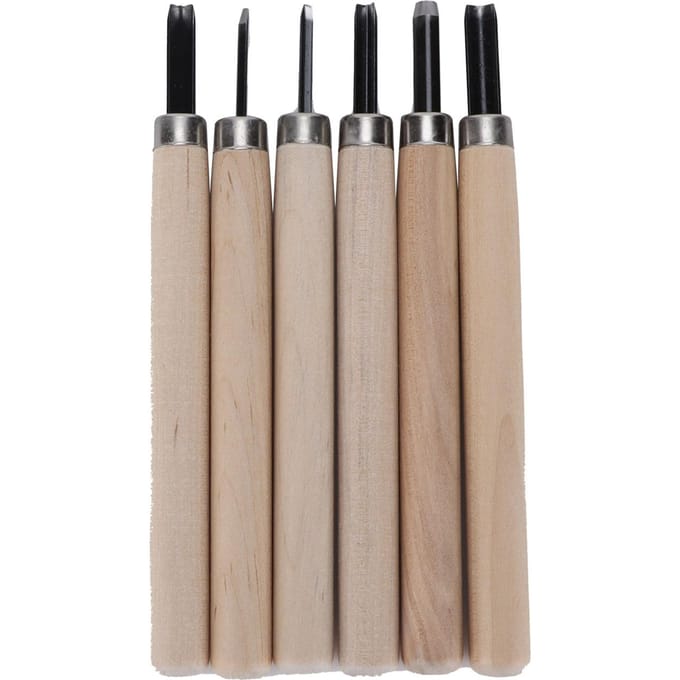 6 Stuks Houtsnijmes Set Beginners Rubberen Stempel Mesjes Staal Beeldhouwmes Set beige