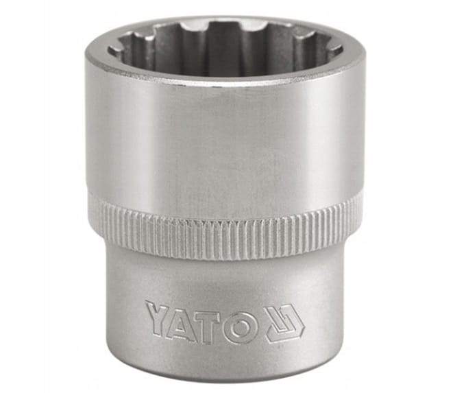 Yato Spline 12-Kant Dopsleutel - 1/2'' - 21mm - Korte Versie - CrV Staal