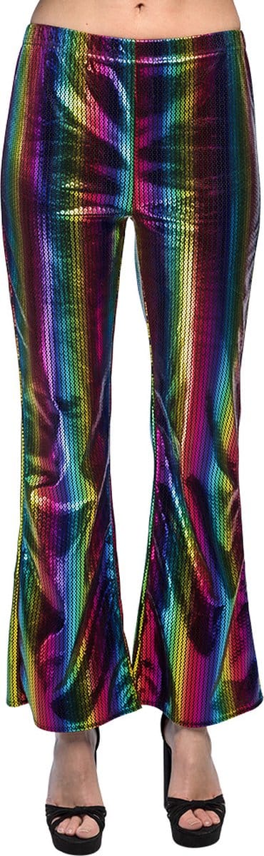 Boland - Flarebroek Rainbow (M) - Volwassenen - Hippie - 80's - 90's - Disco - Pride