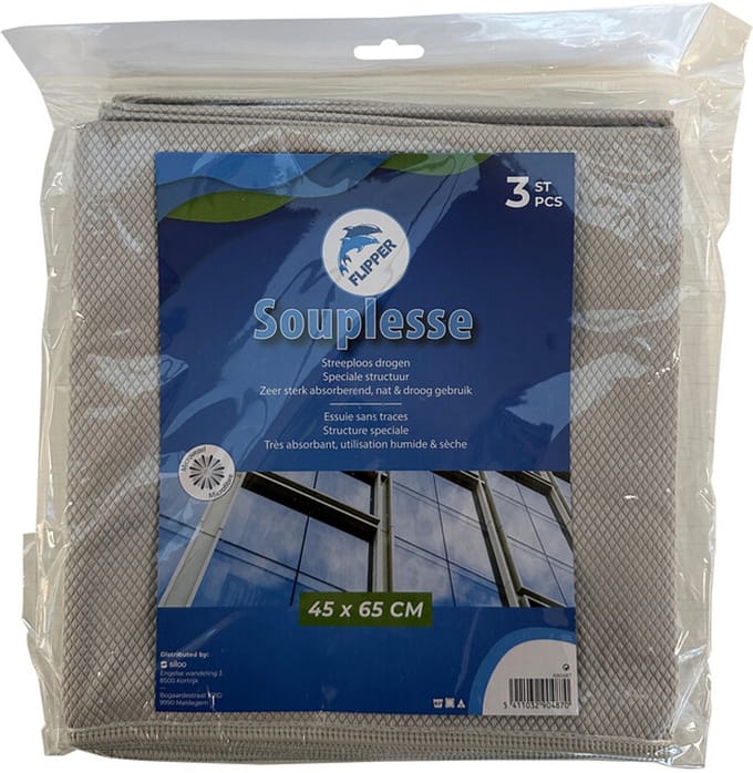 Flipper Souplesse Microvezeldoeken - 45x65 cm - 3 Stuks - Grijs