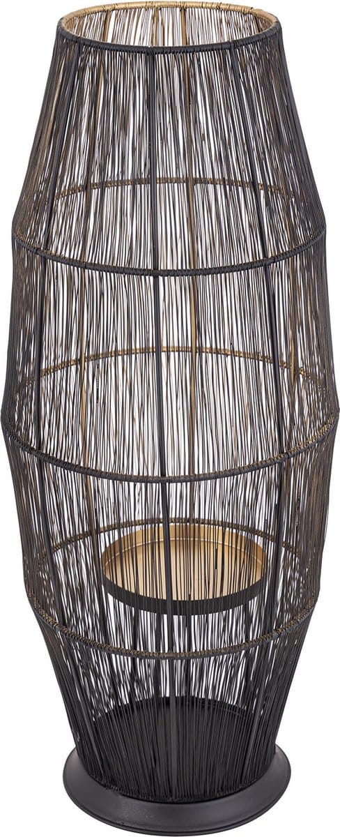 PTMD Meilo Lantaarn - 24 x 24 x 60 cm - Ijzer - Zwart