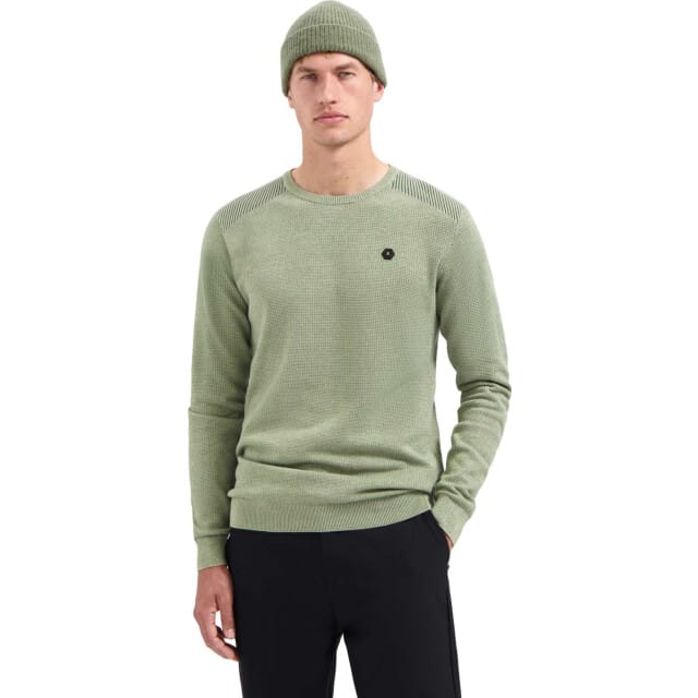 No Excess Pullover Crewneck Plated Structure Knit Light Moss  2XL