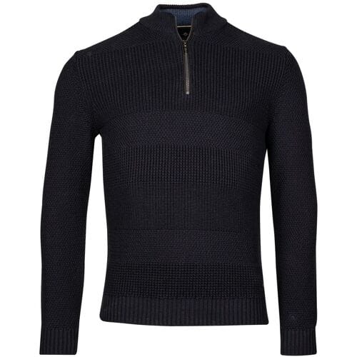 Baileys Trui Half Zip Multi Structure Knit Navy / male