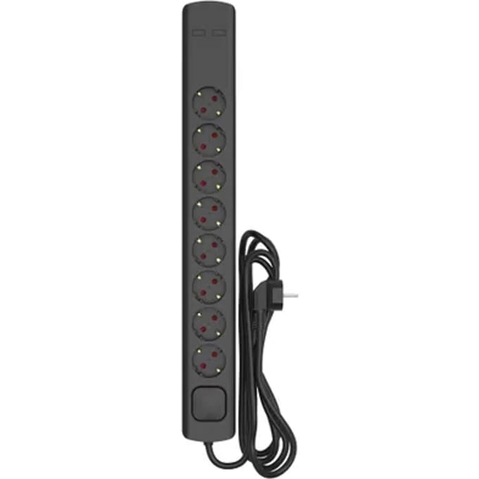 Sencys Stekkerdoos 8-voudig Zwart 3 Meter