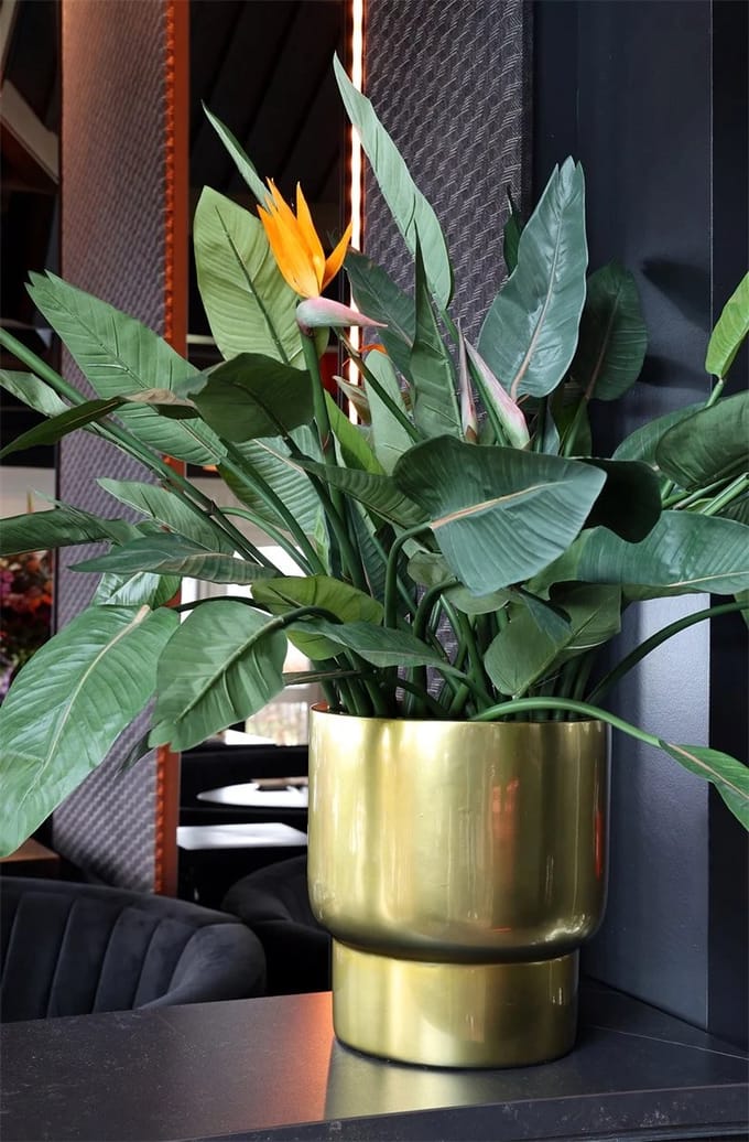 Bloempot Roskilde | Small | Gold - Goud | Plantenbak | Ø37xH40cm