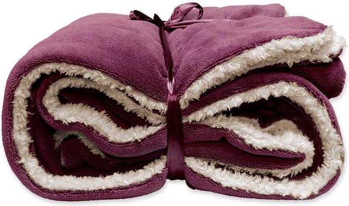 D- Unique Living - Lars Coral Fleece/suede Plaid 150x200cm Pomegranate
