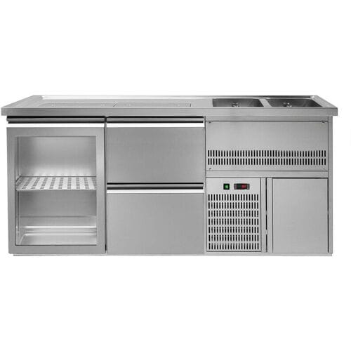 GGM Gastro Biertheke Premium PLUS - 1950x700mm - 1 Glastür & 2 Schubladen