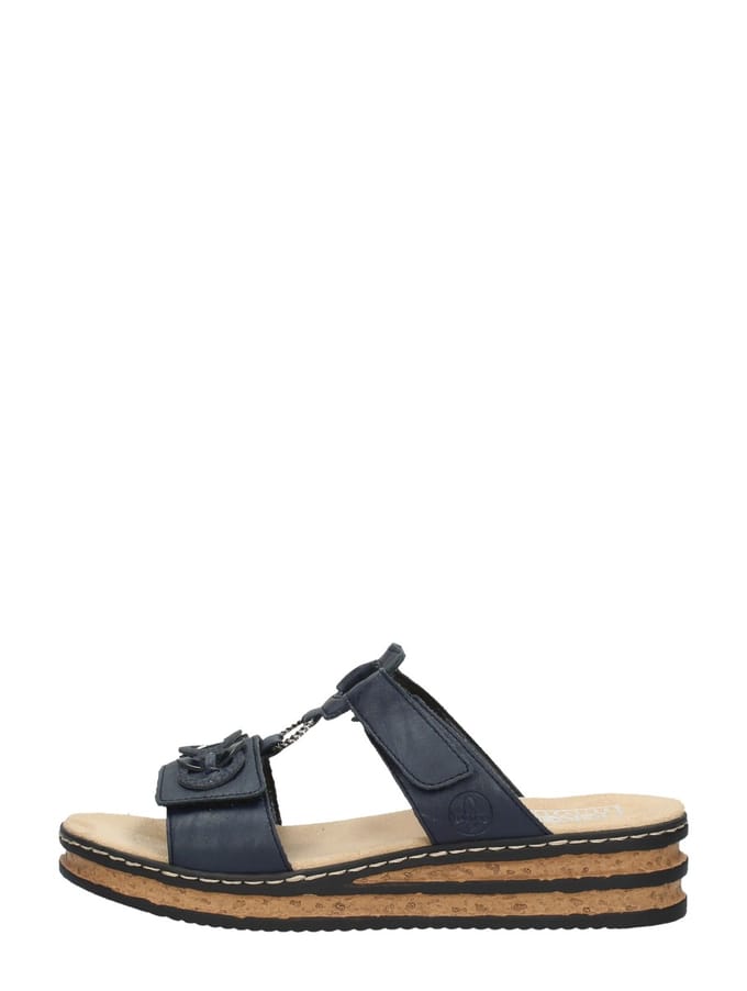 Rieker Ring Slippers Blauw Synthetisch - Dames - Maat 42