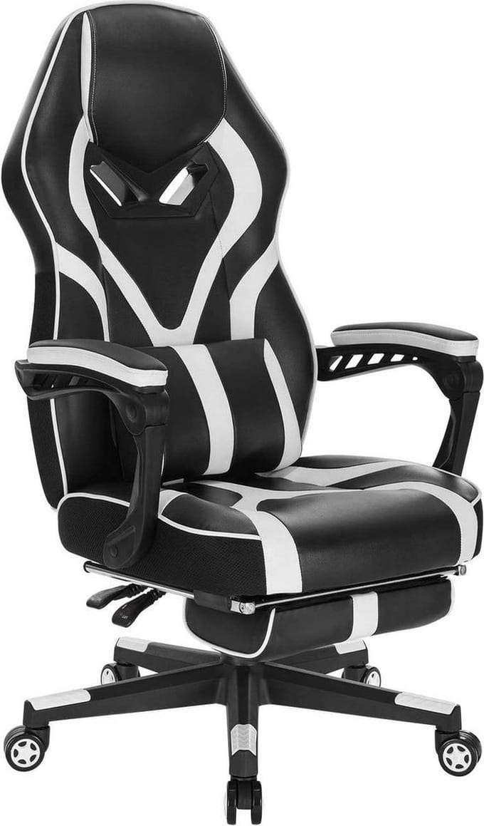 Bolt Edge Gamestoel - Wit - Ergonomisch - Met voetsteun - Verstelbaar - Gaming chair
