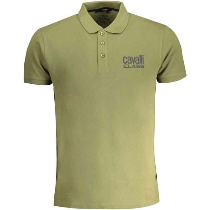 Cavalli Class Bold Logo Groene Polo Shirt