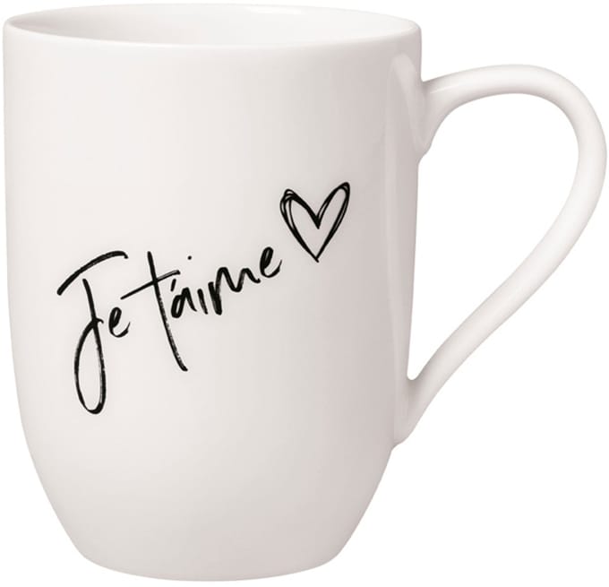 Becher mit Henkel 'Je t'aime' Becher Liebe Statement 290 ml