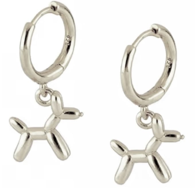 Zilver Oorringen Balloon Dog zilverkleur 2.5 cm