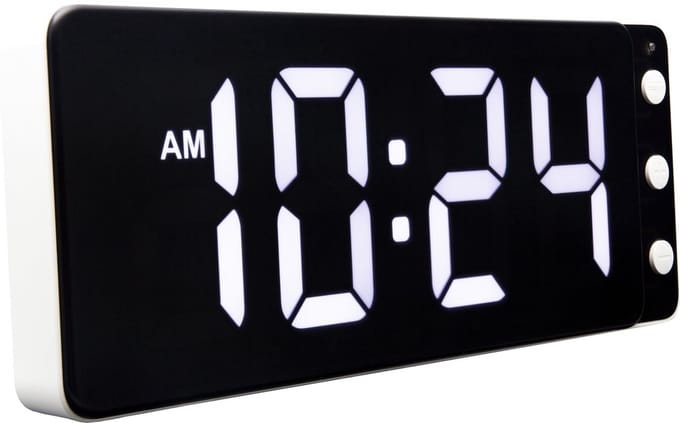 NeXtime Digitale Klok Wit – Tafel/Wandklok – 27.2 × 10.8 × 3 cm – ABS – Wit – LED