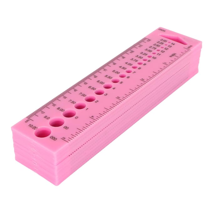 10 stuks Breinaaldmeter Plastic Duidelijke Schalen Multifunctioneel Draagbare Naaidoos CM Liniaal pink