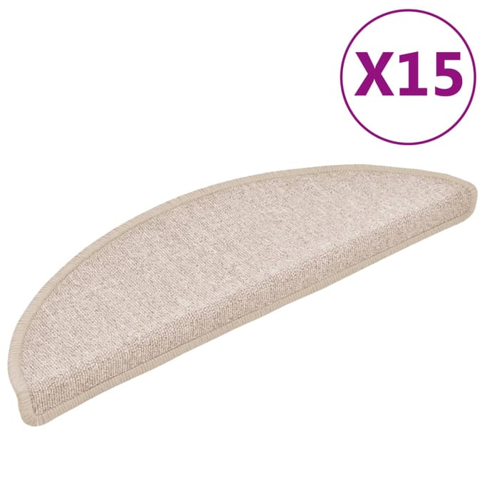 vidaXL - Trapmatten - 15 - st - 56x17x3 - cm - Taupe - Halfrond