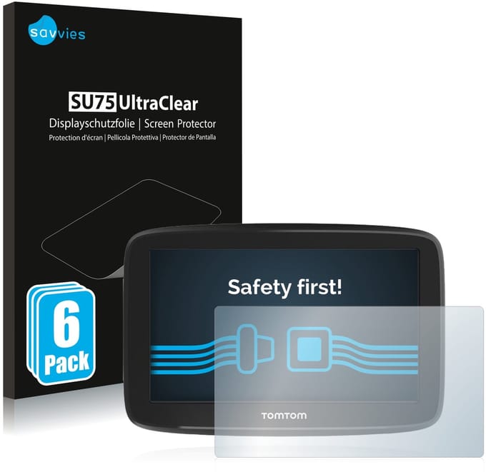 Savvies - Screenprotector voor TomTom GO Basic 5" - Folie Beschermfolie transparant 6 Stuks