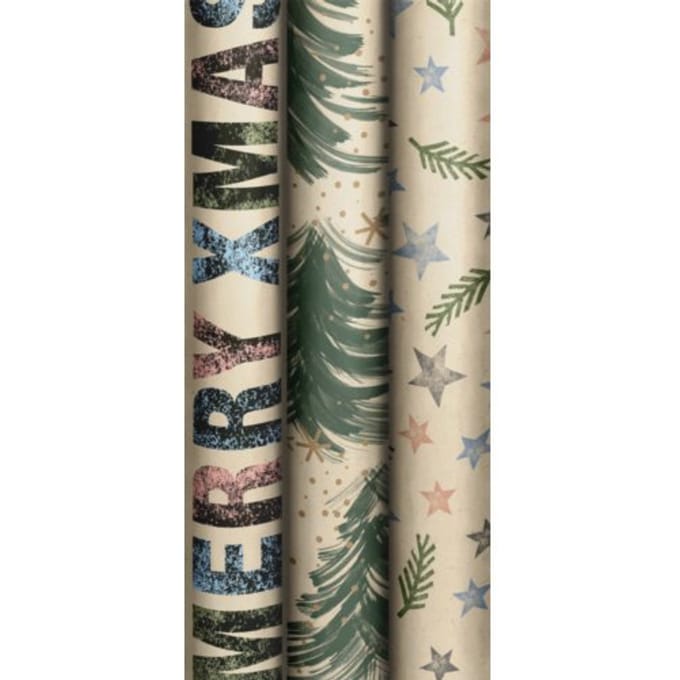 Stewo kerst cadeaupapier mindful yule, formaat 70 x 200 cm, assorti
