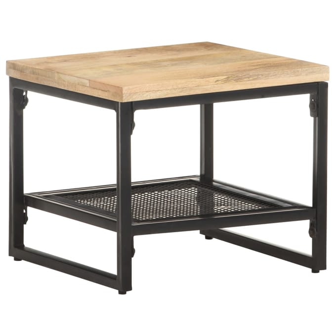 vidaXL - Bijzettafel - 40x40x35 - cm - massief - mangohout