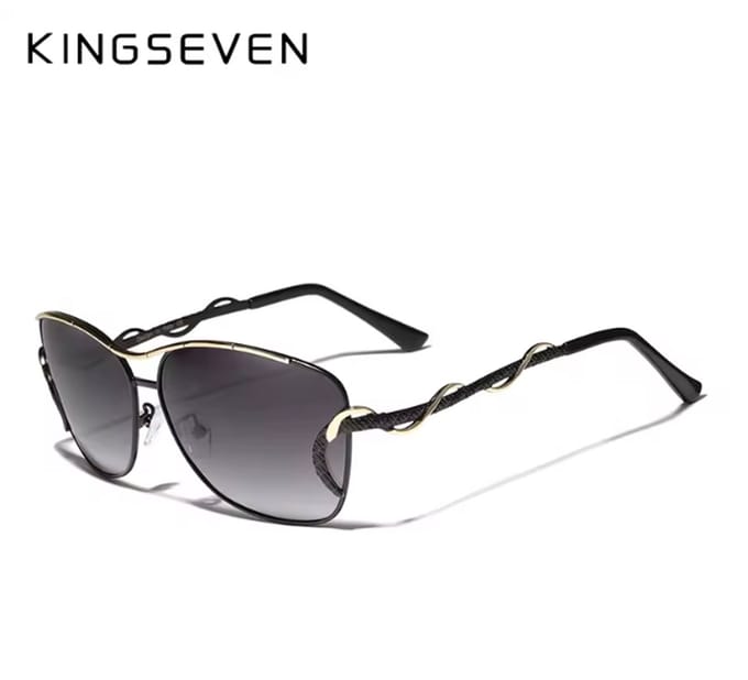 KINGSEVEN Zonnebril 7010 - Zwart – Dames - Gepolariseerd - UV400 - Vlinder