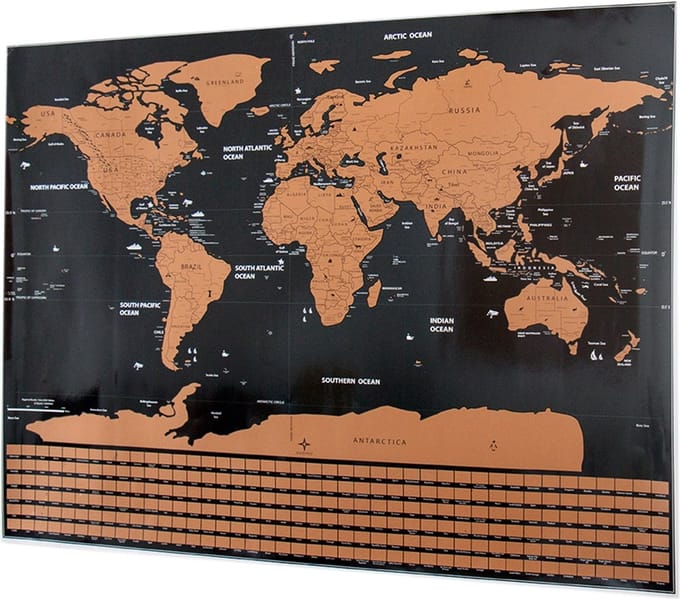 MAPPEL Scratch map deluxe - Kras wereldkaart XL met vlaggen - 82.6 x 59.5 cm