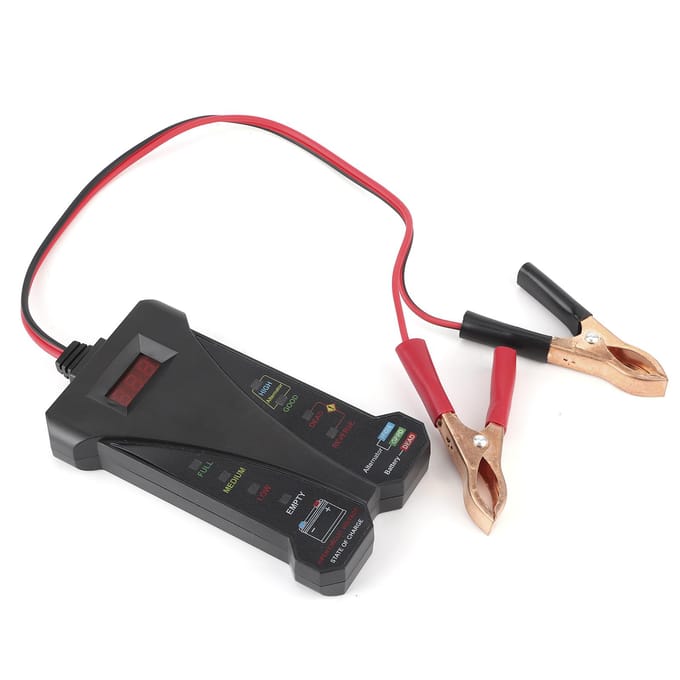 12V Digitale Batterijtester Laadsysteem Analyzer Spanning Dynamo Uitgangstest WLCD Display black