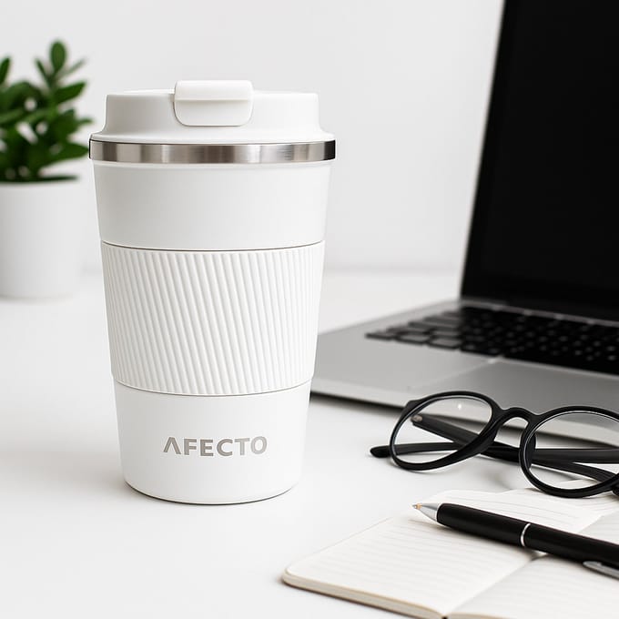 koffie to go beker | coffee to go | isolerende beker wit | herbruikbaar | inhoud 380 ml