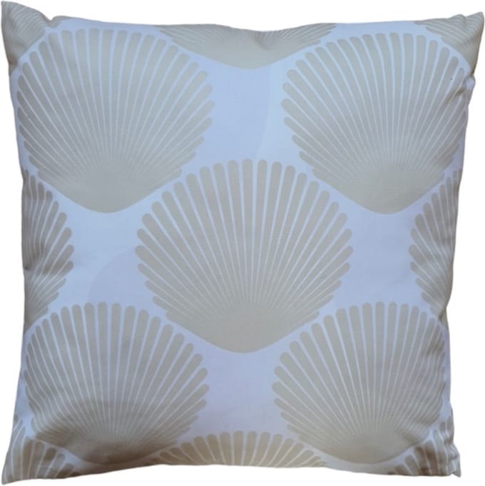 Mica Decorations 2STUKS Sierkussen schelpen beige 45x45cm