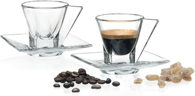Luxe Glazen Espresso Kopjes Set (2 Stuks) – Modern en Stijlvol Design