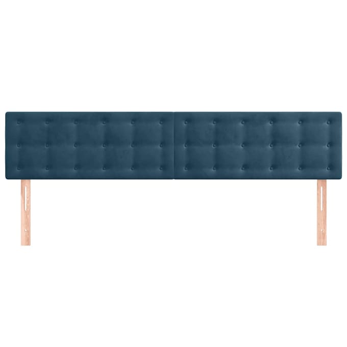 vidaXL - Hoofdborden - 200x5x78/88 - cm - fluweel - donkerblauw