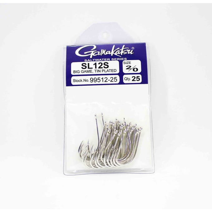 Gamakatsu SL12S Big Game vertinde haak maat 2/0, 25 per verpakking (6832)