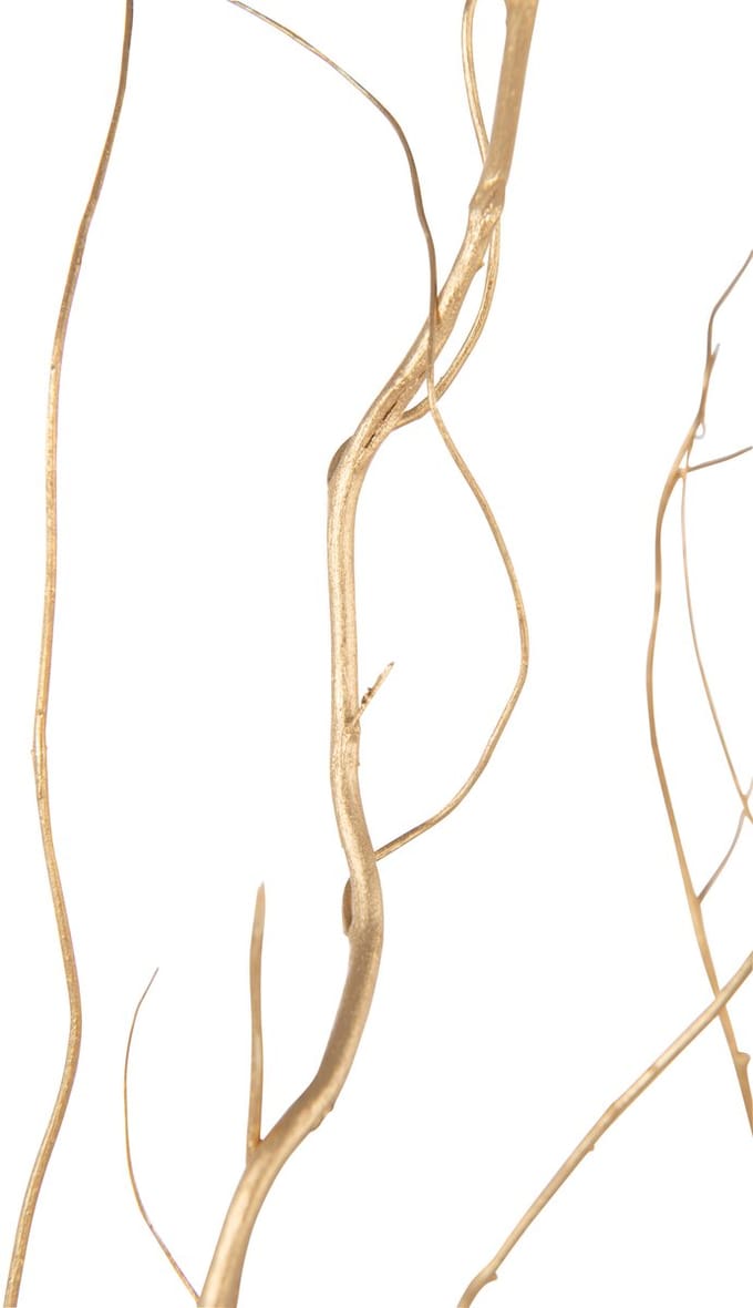 J-Line decoratie tak Droogbloemen - riet - goud - large - 6 stuks