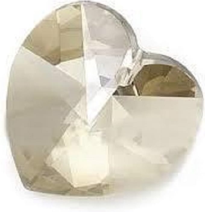 Swarovski Elements, hart 18x18mm, crystal silver shade met zilverfoil rug (6202), per stuk