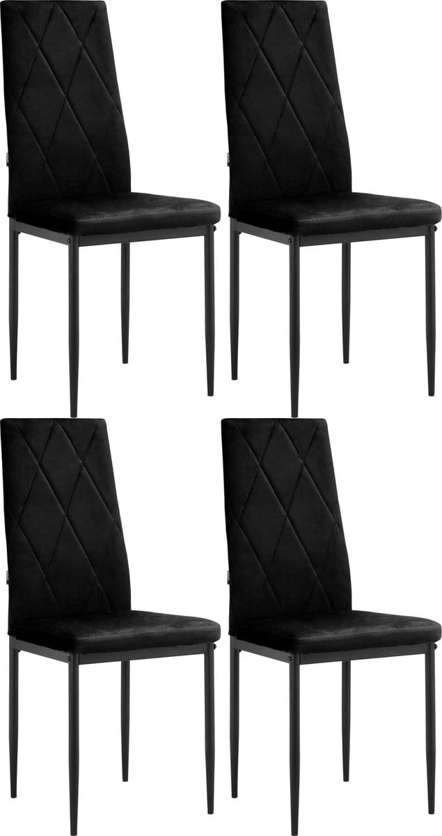 Melly-Eetkamerstoel - 4 Pack - Zwart