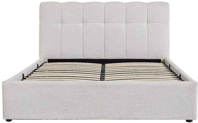 Vente-unique Bed met opbergruimte stof wit 140 x 190 cm