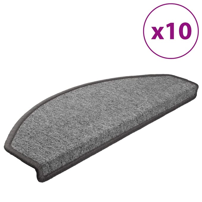 vidaXL - Trapmatten - 10 - st - 65 - x - 24 - x - 4 - cm - Non-Slip - Donkergrijs