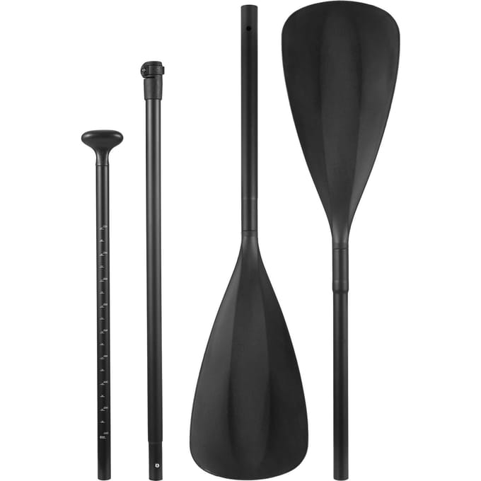 Dual Purpose 4-delige aluminium peddel SUP-peddel Stand-up paddleboard-peddels Kajak-peddelriem zwart