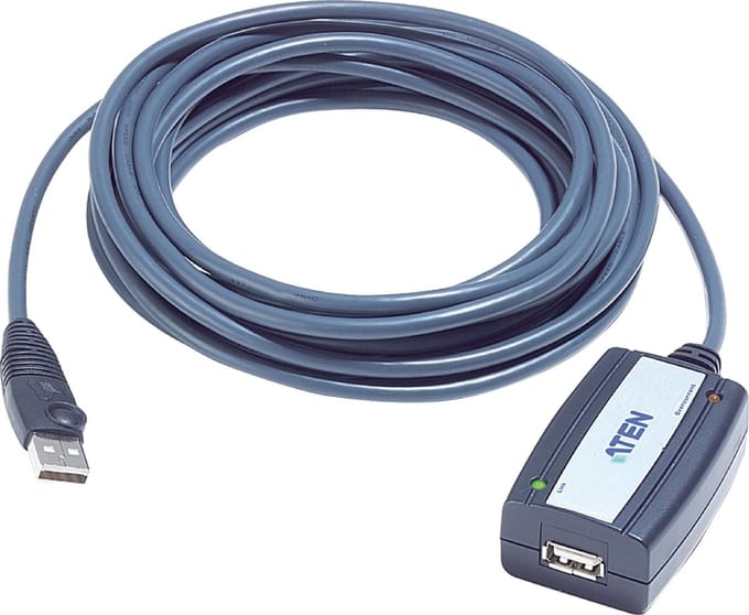 Aten UE250 actieve USB naar USB verlengkabel - USB2.0 gecertificeerd - tot 0,5A - 5 meter
