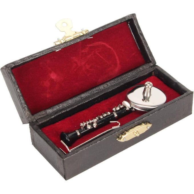 Miniatuur Klarinet Model met Standaard en Koffer Muziekinstrumenten Klarinet Model Display voor Bureau red