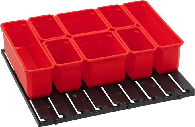 Qbrick System containerset nr. 7 Werkplaatswand 39 x 35 cm met 8 containers voor PRO Organiser 300