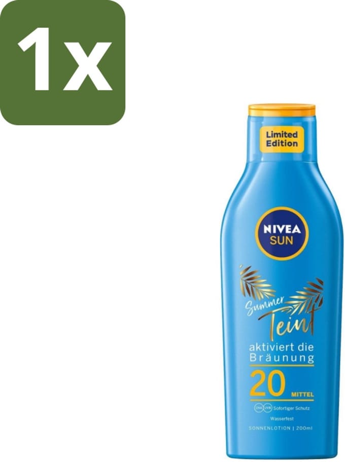 Nivea Sun – Zonnemelk – Zomerteint SPF 20 – 200 ml - 1 stuk