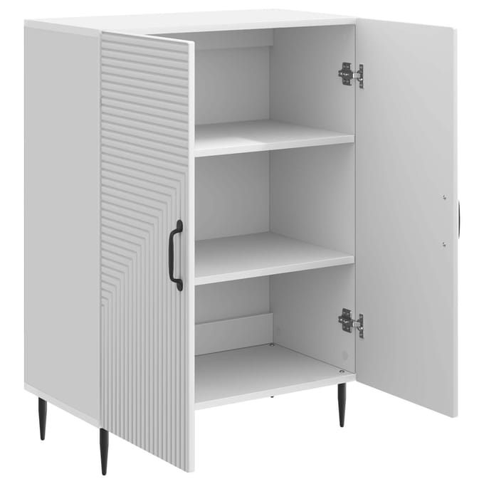 vidaXL - Dressoir - Hoogglans - Wit - 66 - x - 34,5 - x - 89,5 - cm - Bewerkt - hout