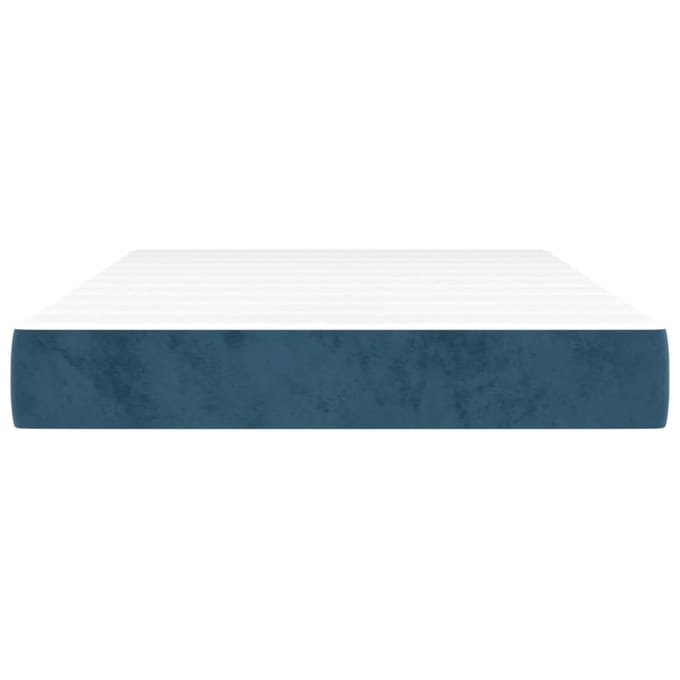 vidaXL - Pocketveringmatras - medium - 120x200x20 - cm - fluweel - donkerblauw