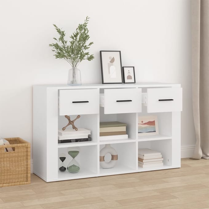 vidaXL - Dressoir - 100x30x59,5 - cm - bewerkt - hout - wit