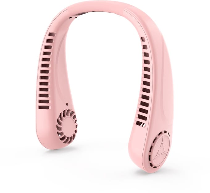 Nek Ventilator met Display - Nekventilator met Koeling - 5 windsnelhedenNeck Fan - Draagbare - Gezichtsventilator - Hals Ventilator - Nek Ventilator Oplaadbaar USB - Roze
