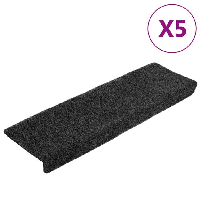 vidaXL - Trapmatten - Zelfklevend - 5 - stuks - 65x21x4 - cm - donkergrijs