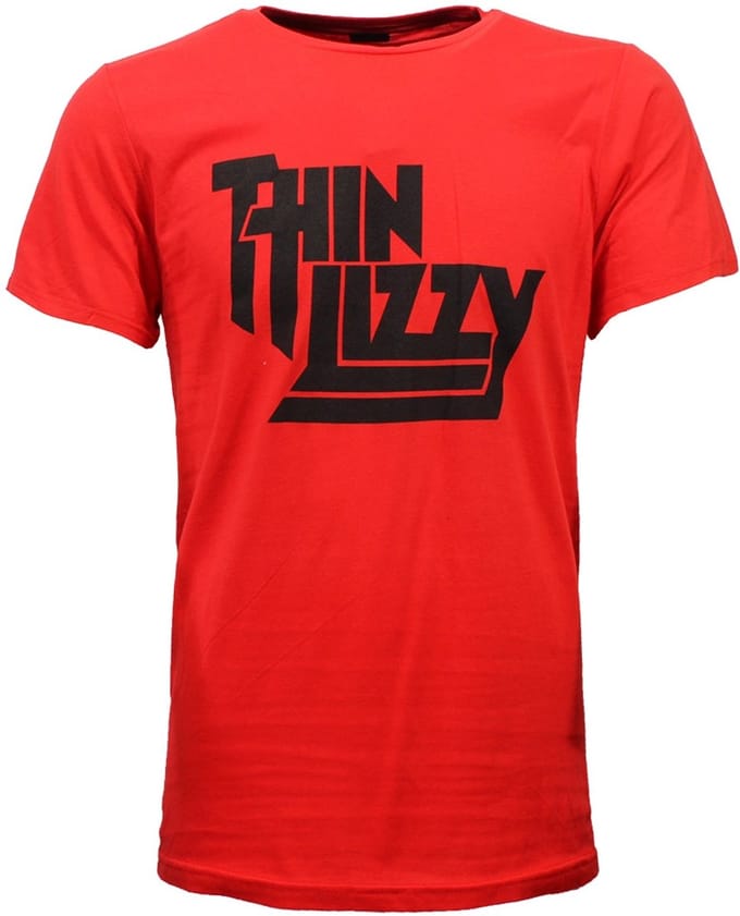 Thin Lizzy Black on Red Logo T-Shirt - Officiële Merchandise - M