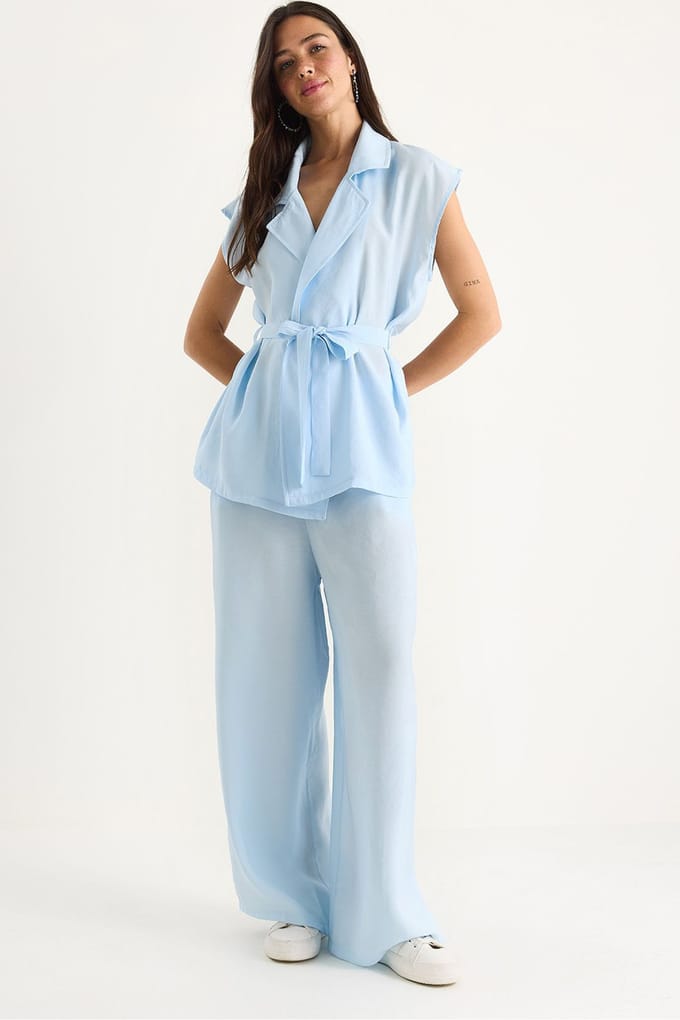 Vest en Wijde Pantalon Set
