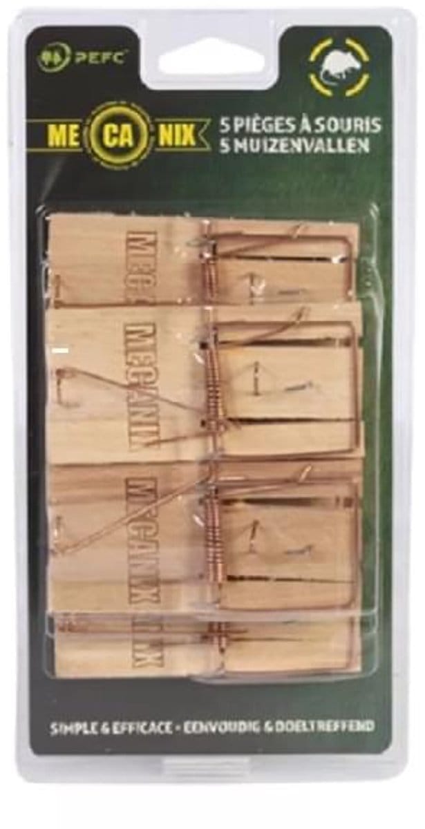 Mecanix Muizenklemmen van PEFC hout | 5 stuks